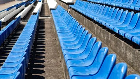 Empty stands at the stadium Stock Photos