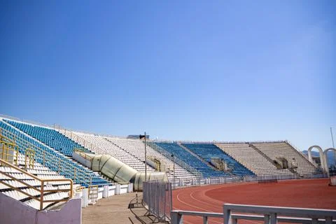 Empty stands at the stadium Stock-Fotos
