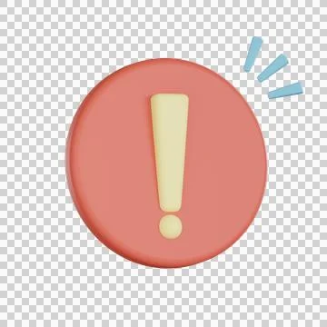 Empty states 3d icon alert symbol exclamation mark notification sign round .. Stock Illustration