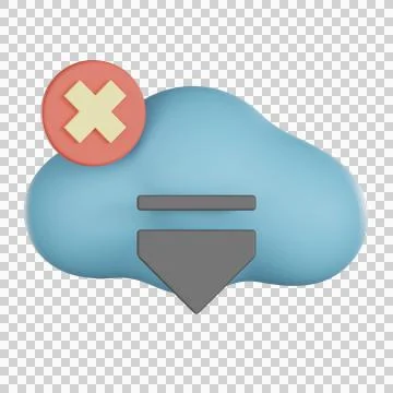 Empty states 3d icon cloud download error symbol Illustrazione stock