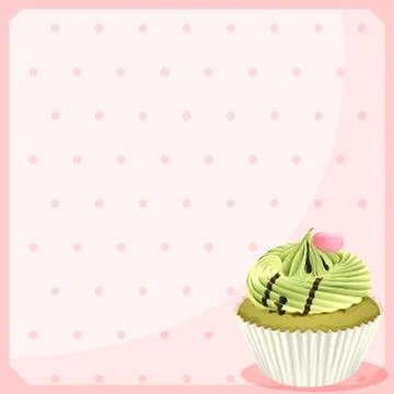 An empty stationery with a mocha cupcake Stockillustratie