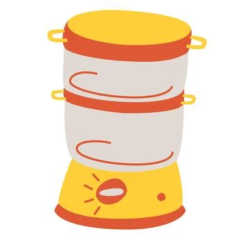 Empty steamer icon. Kitchen electric steam cooking appliance, equipment for c Stock Illustration