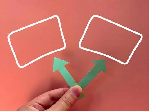 An empty sticker for notes. the hand holds a piece of paper. an empty bubble  Stock Photos