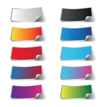 Empty stickers colorful set Stock Illustration