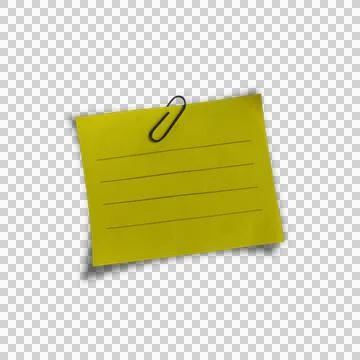 Empty Sticky Note Transparent Background Stock Photos