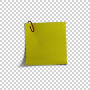 Empty Sticky Note Transparent Background Stock Photos