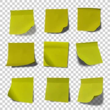 Empty Sticky Note Transparent Background Stock Photos