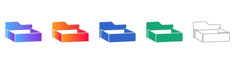 Empty Storage Box and Inventory Icons Stock Illustration