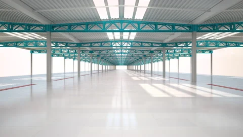 An empty storage room. Empty industrial areas of the building. Energy crisis. Th Stock Footage 212991032