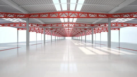 An empty storage room. Empty industrial areas of the building. Energy crisis. Th Stock Footage 214886309