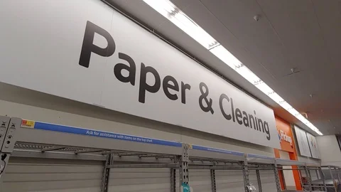 Empty store shelves five clip pack.  Coronavirus pandemic USA. Vidéo 126470074