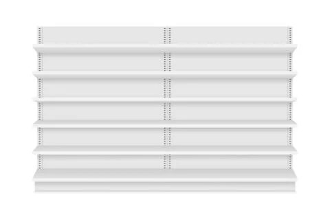 Empty store shelves isolated on background. Retail shelf art design. Vector s Stock Illustration