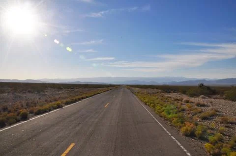 Empty straight road Stock Photos