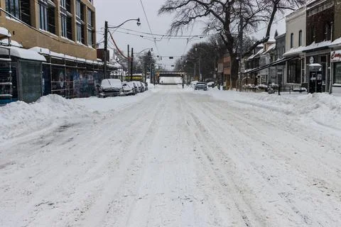Empty street after the storm Stock Photos