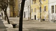Empty Street And Bench In City Ljubljana Stock Footage