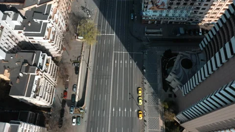 Empty Street in Bucharest, Intercontinental Hotel, Quarantined City, Pandemic Stock Footage 132280661