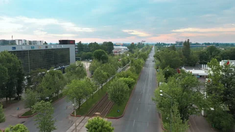 Empty Street in Bucharest, pandemic outbreak, May 3.2020, Romania. Stock Footage 132280584