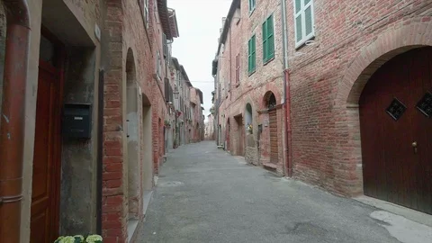 Empty street in Città Della Pieve, Perugia Stock Footage 112616574