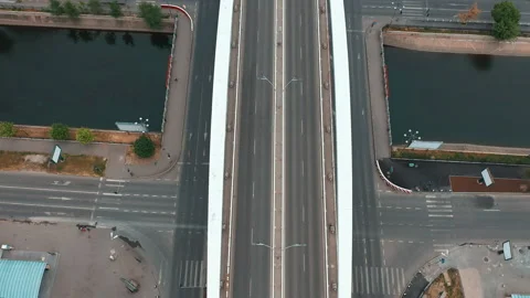Empty Street due to Coronavirus outbreak, May 3.2020 Bucharest, Romania Stock Footage 132279845