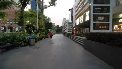 Empty street during pandemic Stock Footage 156306354