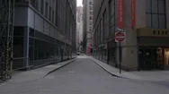 Empty Street In Financial District Nyc During Coronavirus Outbreak Stock Footage