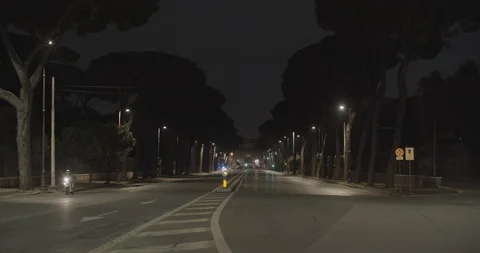 Empty street in front of Constantine arch, due to coronavirus lockdown, Rome Stock Footage 127861041