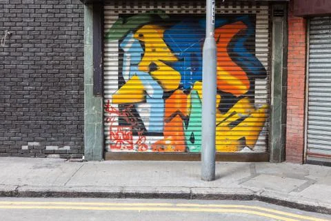 Empty street graffiti background Stock Photos