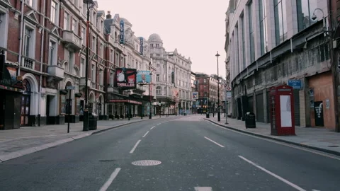 Empty street in London during lockdown Video stock 131064941