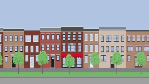 Empty street looping animation with old Stock Footage 140184481