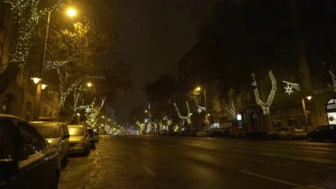Empty street, no people because of the second wave of covid-19, coronavirus. Stock Footage 144883778