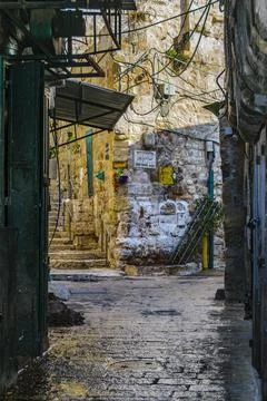 Empty Street, Old Jerusalem Fotos Stock