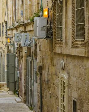 Empty Street at Old Jerusalem Stock-Fotos
