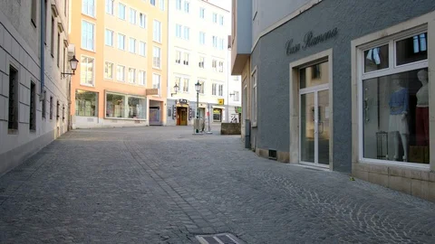 Empty street in the old town of linz Stock Footage 127757169
