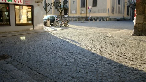 Empty street in the old town of linz Stock Footage 127759921