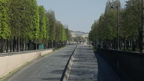 Empty street in PARIS during the lockdown Stock Footage 127430563