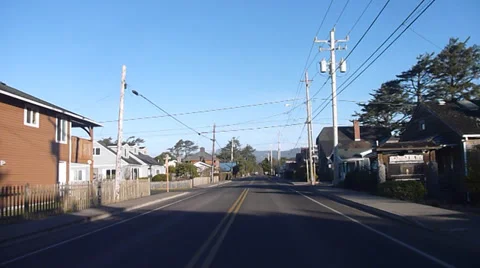 Empty Street Small Town Drive Stock-Footage 34260810
