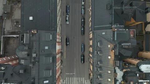 Empty street in Stockholm city, Sweden, due to Corona Covid-19 virus outbreak Stock Footage