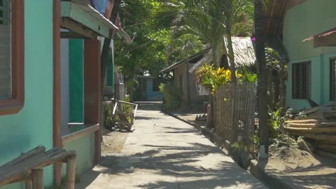 Empty street of a typical village in the Philippines Stock Footage 235510767
