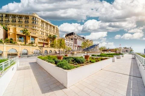 Empty street view of monaco Stock Photos
