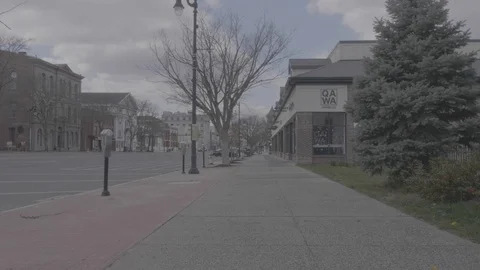 Empty Streets and Sidewalks in Downtown Middletown, CT Stock Footage 128752920
