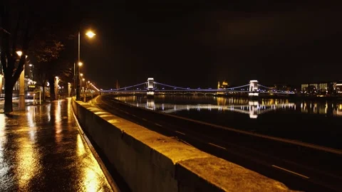 Empty streets because of the coronavirus curfew self isolation in Budapest. Stock Footage 146112665