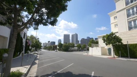 Empty streets - Beverly Hills - Skyline 库存影片 127410134