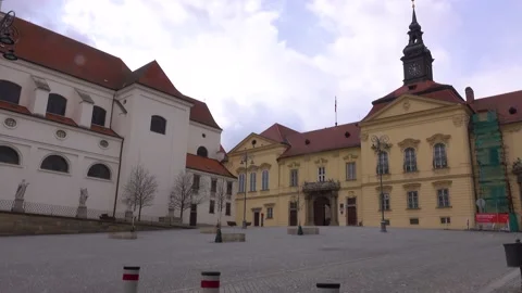 Empty streets of the city of Brno during Coronavirus disease 2019 (Covid-19) Video stock 146361550