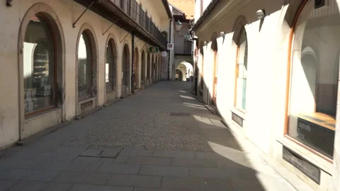 Empty streets of the city of Brno during Coronavirus disease 2019 (Covid-19) Stock Footage 146362005