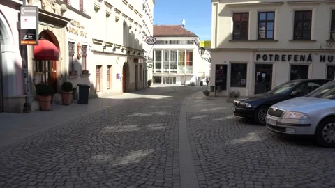 Empty streets of the city of Brno during Coronavirus disease 2019 (Covid-19) Stock Footage 146362110