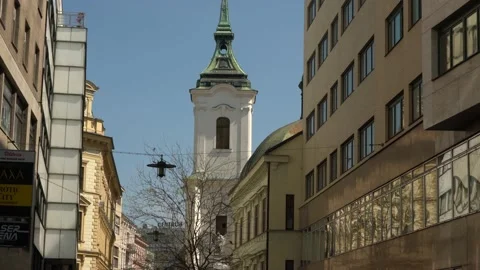 Empty streets of the city of Brno during Coronavirus disease 2019 (Covid-19) Stock Footage 146363968