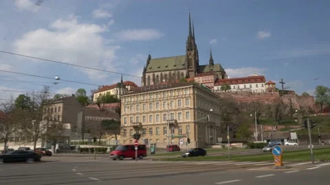 Empty streets of the city of Brno during Coronavirus disease 2019 Video stock 146395319