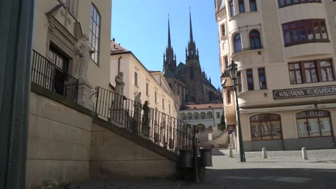 Empty streets of the city of Brno during Coronavirus disease 2019 (Covid-19) Stock Footage 146395412