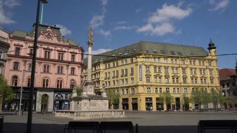 Empty streets of the city of Brno during Coronavirus disease 2019 Video stock 146396302