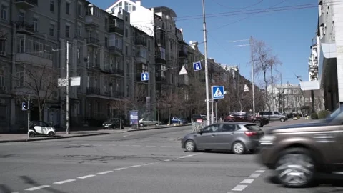 Empty streets of city center during quarantine shutdown Stock Footage 130917837